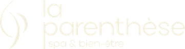 Logo of "la parenthèse" with a stylized silhouette and the words "spa & well-being"